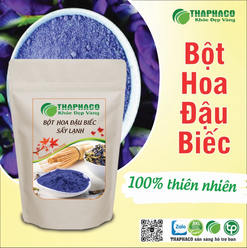 Trà bột hoa đậu biếc sấy khô nguyên chất 
