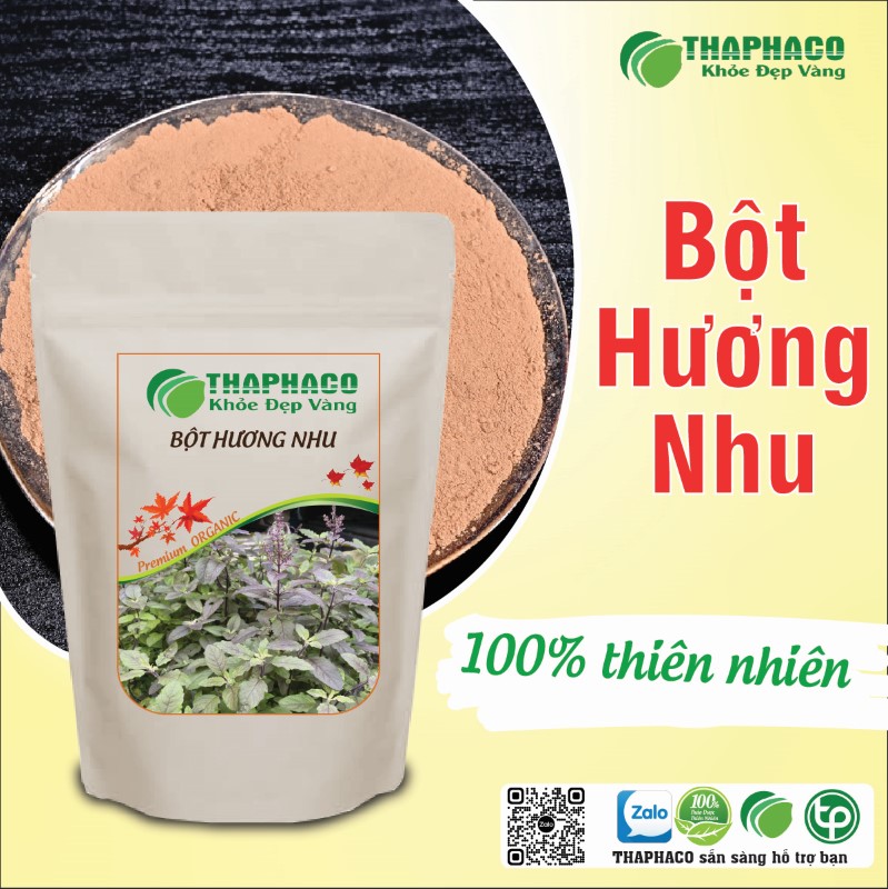 Công dụng của trà bột hương nhu sấy khô 