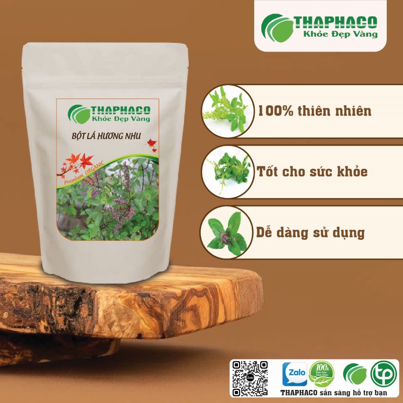 Trà bột lá hương nhu giúp làm đẹp da tự nhiên