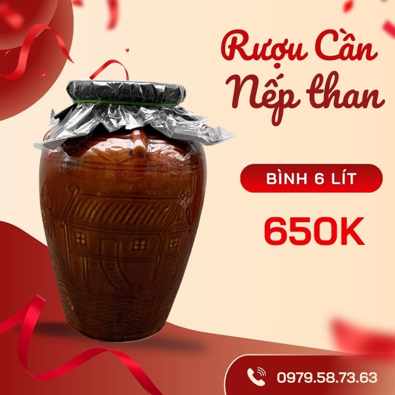 Rượu cần nếp than 6 lít ngon tại TP.HCM 