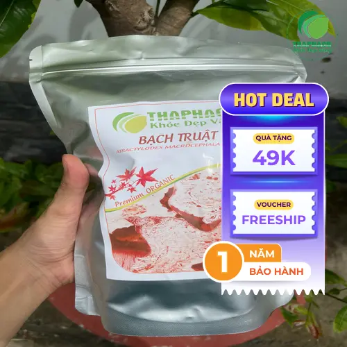 Hình ảnh cận cảnh các lát bạch truật khô