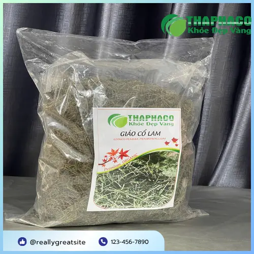 Hình ảnh giảo cổ lam tươi và khô, nguyên liệu trà thảo mộc THAPHACO