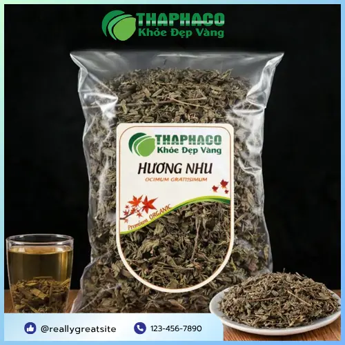 Hương Nhu sấy khô nguyên chất Trà Hoa Sấy Khô THAPHACO