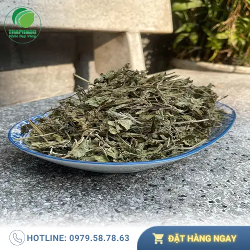 Chị Hương sử dụng lá bạc hà sấy khô mỗi ngày để cải thiện hơi thở