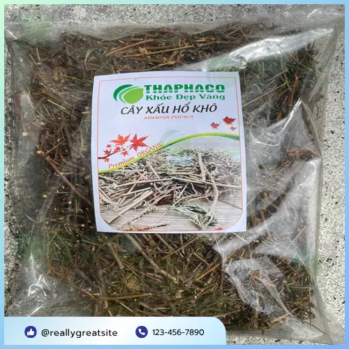 Sản phẩm trà cây xấu hổ khô đóng gói từ Trà Hoa Sấy Khô THAPHACO