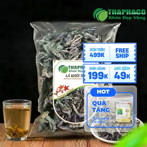 Lá Khôi Tía khô được phơi khô cẩn thận