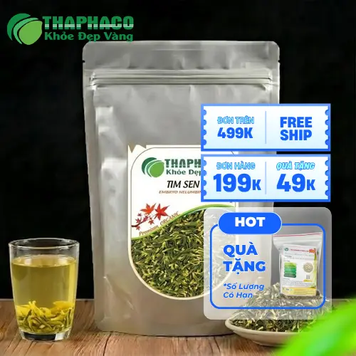 Tim sen khô với màu xanh đặc trưng