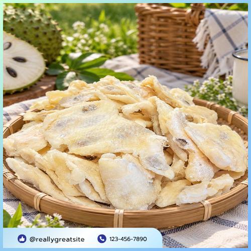 Sản phẩm mãng cầu sấy dẻo đóng gói tiện lợi khi sử dụng